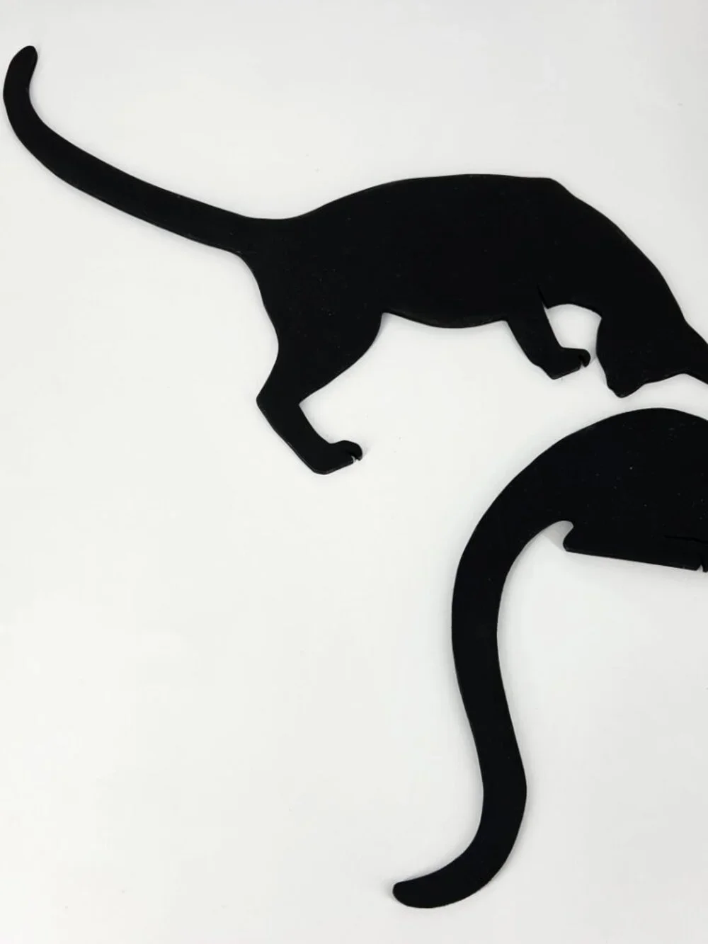 Pair VTG Silhouette Black Cats Door Topper Handmade Wood Doorframe Decor Hangers